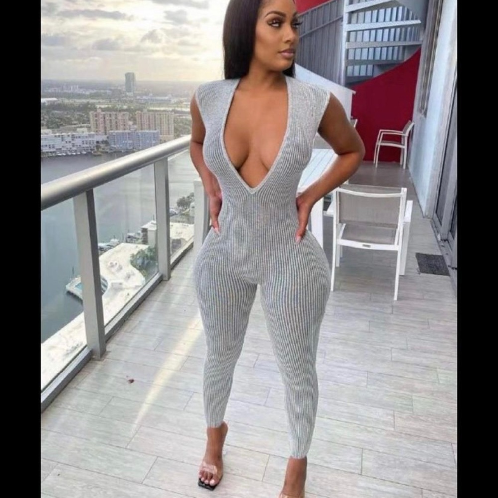 Low V Neck Jumpsuit